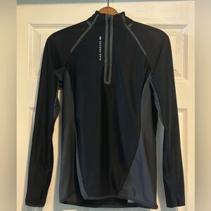 VRST Second Skin Running Half Zip Womens Medium Black Gray Long Sleeve Pullover